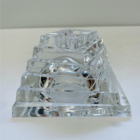 Two Vintage JG Durand Crystal Twisted Pyramid Candle Holders - Picture 9 of 12